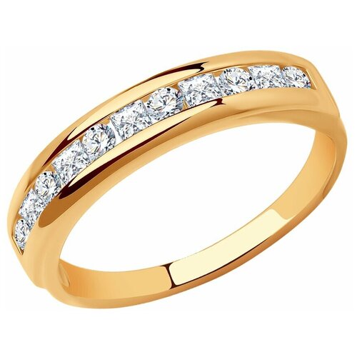 Кольцо Diamant, красное золото, 375 проба, фианит