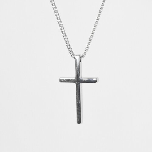 Крестик крест Silver, серебряный (серебристый) - изображение №1