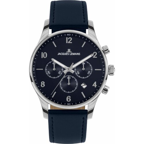 Наручные часы JACQUES LEMANS Classic Наручные часы Jacques Lemans 1-2126C, синий, серый (серый/черный/синий/серебристый/синий-серебристый)