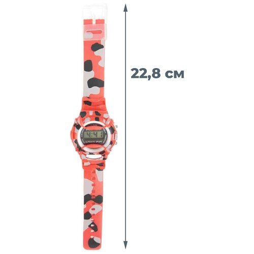 Наручные часы корпус пластик, ремешок резина, таймер обратного отсчета, красный, серый (серый/красный)