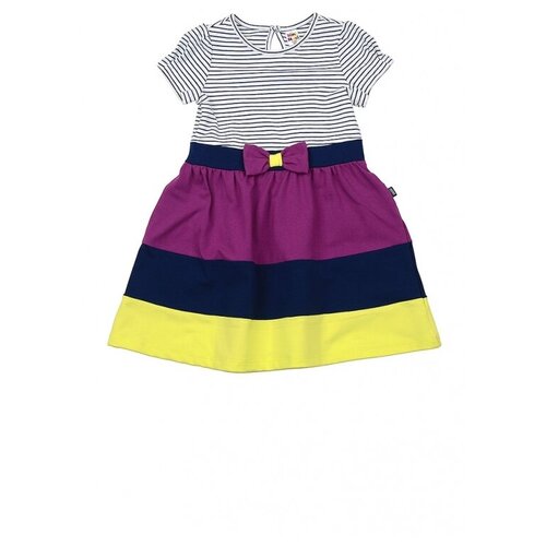 Платье Mini Maxi, хлопок, трикотаж, в полоску, мультиколор, фиолетовый - изображение №1