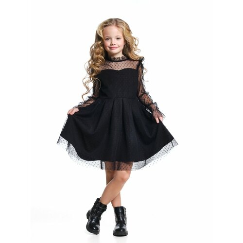 Платье Mini Maxi, нарядное, в горошек, черный