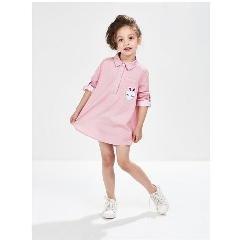Платье Mini Maxi, хлопок, в горошек, розовый