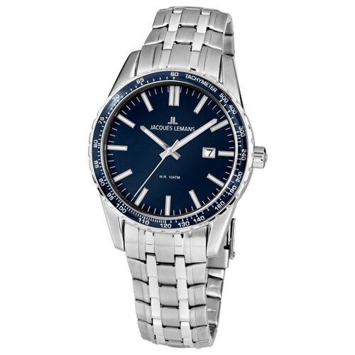 Наручные часы JACQUES LEMANS Sport 1-2022I, серебряный (серебристый/тёмно-синий) - изображение №1