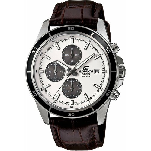 Наручные часы CASIO Edifice Часы наручные мужские Casio Edifice EFR-526L-7A Гарантия 2 года, черный, серебряный (черный/коричневый/серебристый) - изображение №1