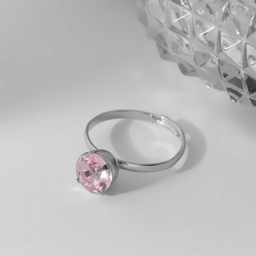 Кольцо Queen Fair, стекло, розовый