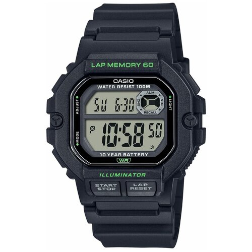 Наручные часы CASIO Collection Наручные часы CASIO WS-1400H-1A, черный, серый (серый/черный/зеленый)