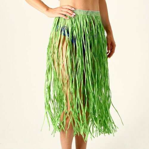 Гавайская юбка, 80 см, цвет зеленый (золотистый)