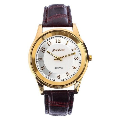Наручные часы Часы наручные мужские "Дант", ремешок экокожа, d-3 см, микс, коричневый - изображение №1