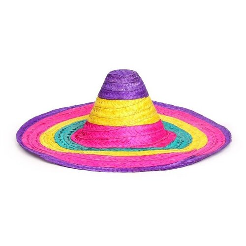 Страна Карнавалия Карнавальная шляпа «Сомбреро» (розовый/фиолетовый/бирюзовый/мультицвет)