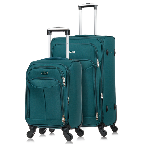 Комплект чемоданов L'case Amsterdam, 2 шт., 112 л, зеленый