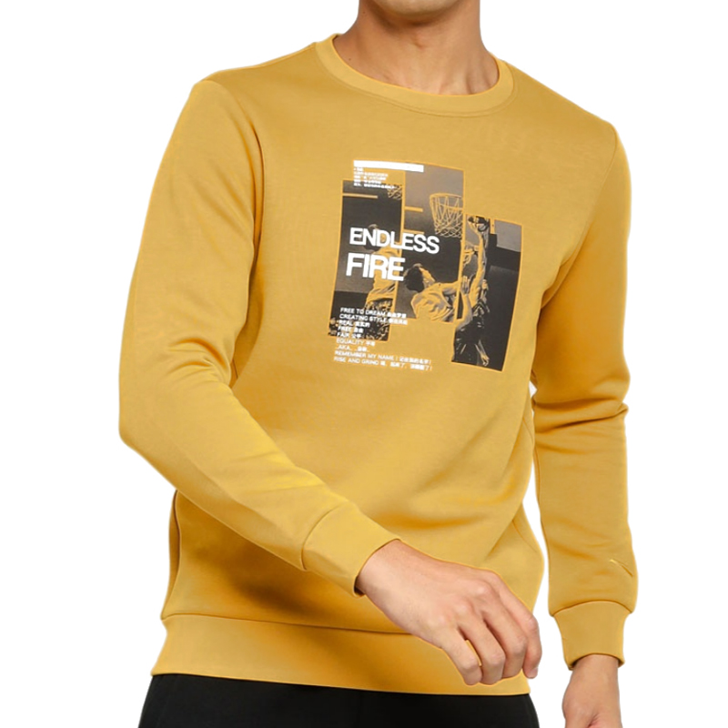 Мужской свитшот ANTA Shock The Game Sweatshirt (желтый) - изображение №1