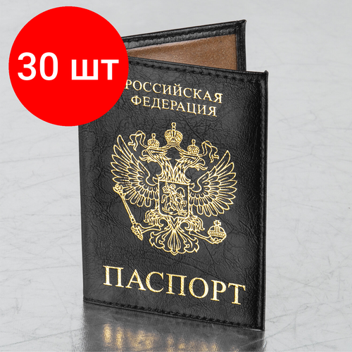 для паспорта STAFF, черный - изображение №1