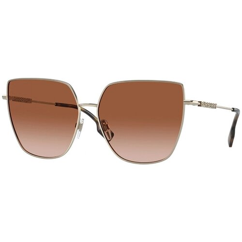 Солнцезащитные очки Burberry, бабочка, оправа: металл, с защитой от УФ, градиентные, для женщин, коричневый (коричневый/золотой/золотистый)