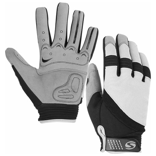 Перчатки NovaSport, регулируемые манжеты, черный, серый (серый/черный)
