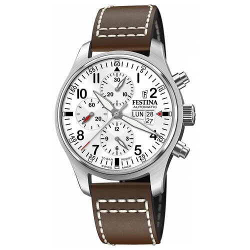 Наручные часы FESTINA Swiss Made Наручные часы Festina F20150.1, белый, серебряный (серебристый/белый)