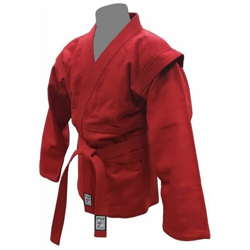 Куртка-кимоно  для самбо РЭЙ-СПОРТ с поясом, красный (синий/красный)
