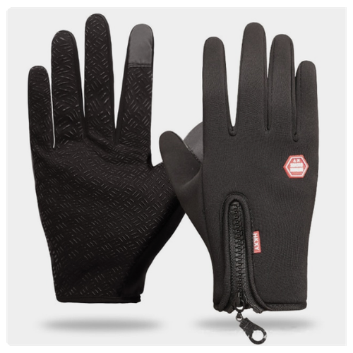 Теплые, водонепроницаемые перчатки для сенсорных экранов, 9 (черный) - изображение №1