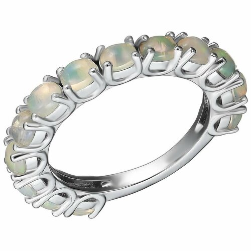 Кольцо, серебро, 925 проба, родирование, серебряный, белый (серебристый/белый)