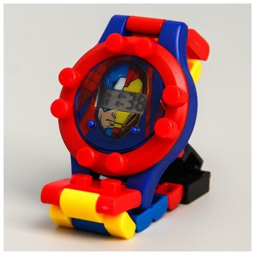 Наручные часы Marvel Часы наручные электронные "Супергерои", Мстители, с ремешком-конструктором, мультиколор (мультицвет)