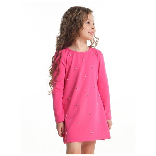 Платье Mini Maxi, хлопок, трикотаж, однотонное, розовый, красный (красный/розовый) - изображение №1