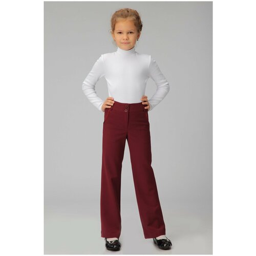 Школьные брюки Инфанта, фиолетовый, красный (красный/бордовый/фиолетовый)