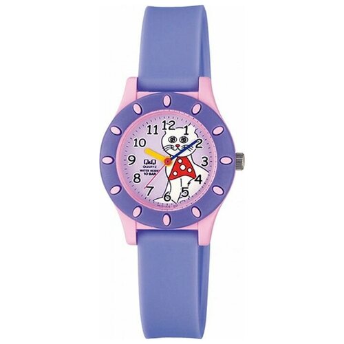 Наручные часы Q&Q, фиолетовый, мультиколор (фиолетовый/мультицвет/красный-розовый) - изображение №1