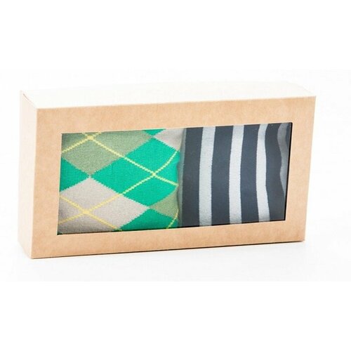 Носки Годовой запас носков, 2 пары, белый (коричневый/зеленый/белый/черный/мультицвет/белый-зелёный/зеленый-синий) - изображение №1