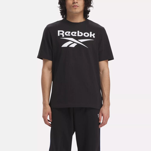 Футболка Reebok REEBOK IDENTITY STACKED LOGO T-SHIRT, черный - изображение №1