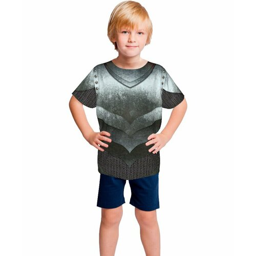 Детская футболка рыцаря (18281) 134 см (серый/серебристый)