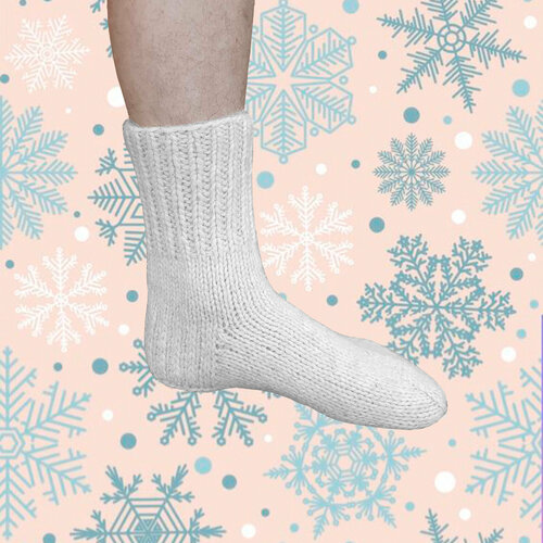 Носки  Шерстяные теплые носки, белый