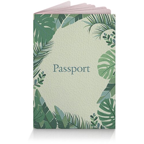 Обложка для паспорта Only upprint, белый, зеленый (бежевый/зеленый/белый)
