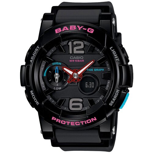 Наручные часы CASIO Baby-G BGA-180-1B, черный, розовый (черный/розовый)