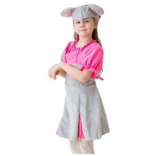 Карнавальный костюм мышь, 5-7 лет, Бока 1443-бока (серый/розовый)