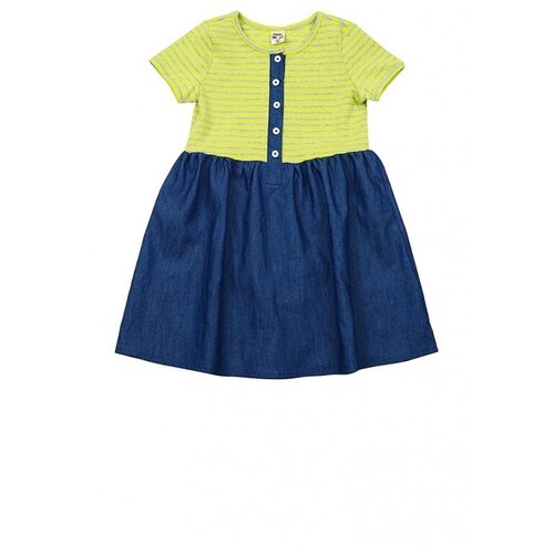 Платье Mini Maxi, хлопок, трикотаж, в полоску, зеленый, синий (синий/зеленый)