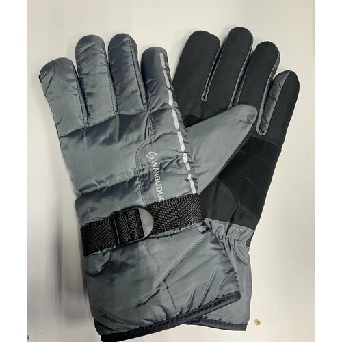 Зимние мужские перчатки из плащевой ткани на искусственном меху, универсальные, безразмерные. серые (серый)