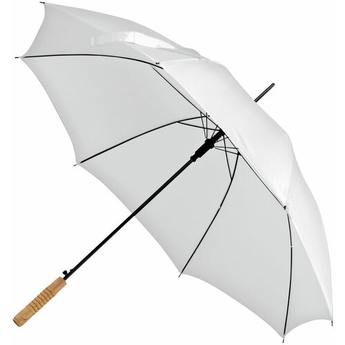 Зонт-трость полуавтомат, купол 104 см., для женщин, белый