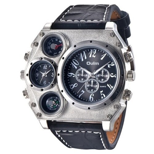 Наручные часы Oulm Стильные мужские наручные часы, серый, черный (серый/черный/серебристый)