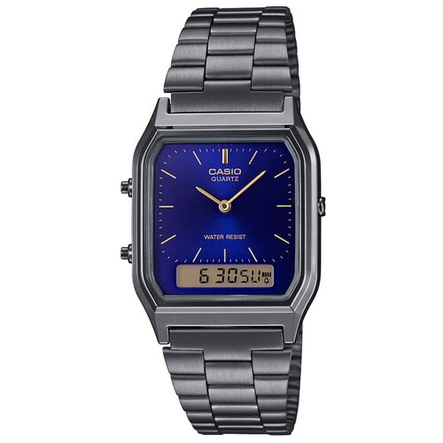Наручные часы CASIO Vintage AQ-230GG-2A, черный, синий (серый/черный/синий) - изображение №1
