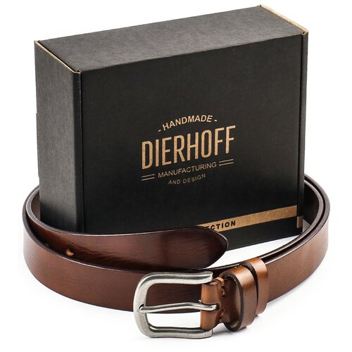 Ремень Dierhoff, натуральная кожа, металл, подарочная упаковка, для мужчин, длина 100 см., коричневый (коричневый/светло-коричневый)