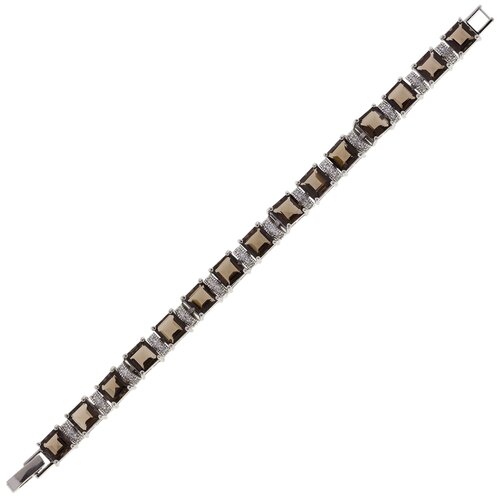 Браслет Balex, серебро, 925 проба, фианит, раухтопаз, длина 21 см (коричневый/бесцветный) - изображение №1