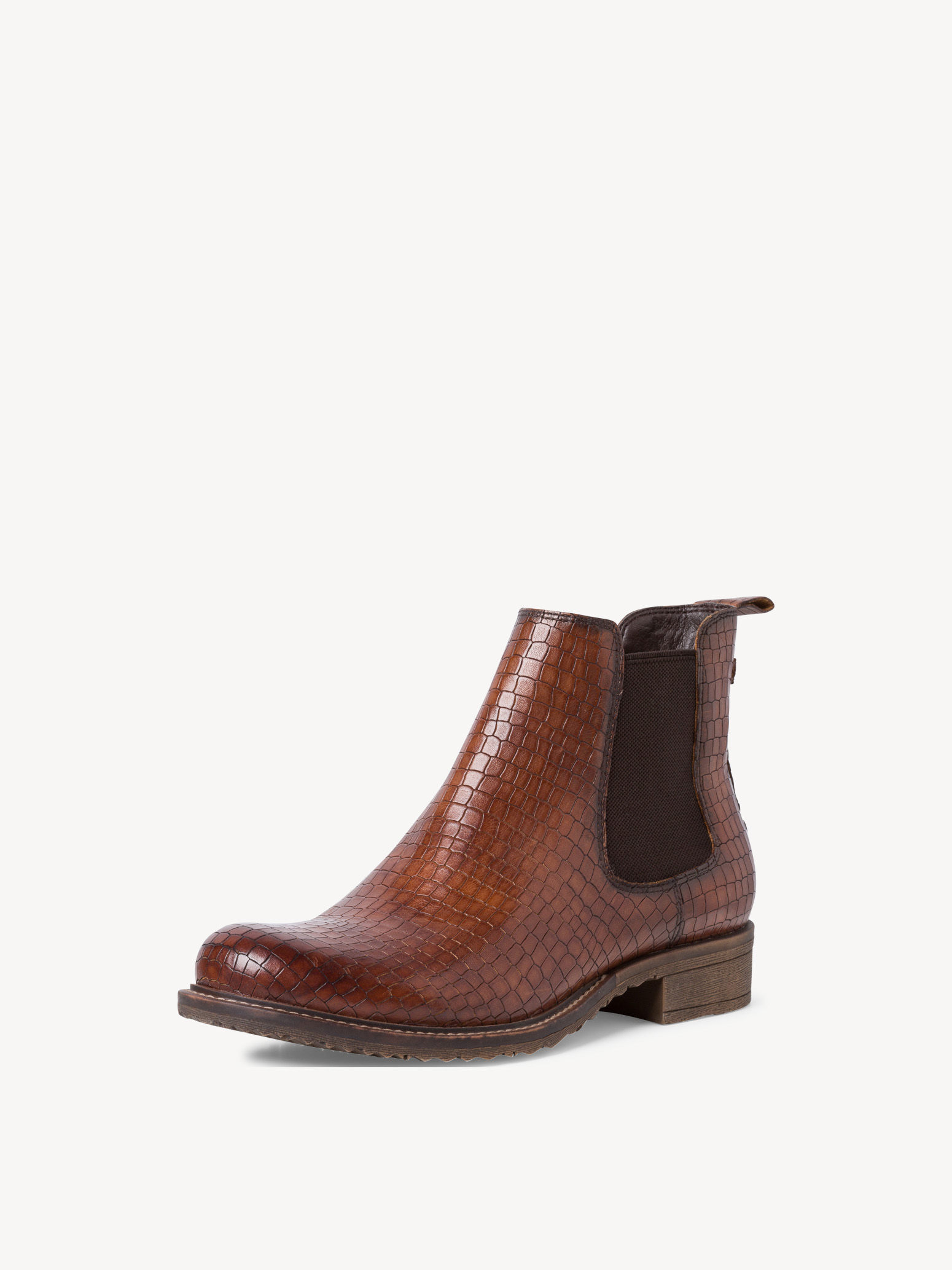 Ботинки женские (коричневый/крокодиловый узор) - изображение №1