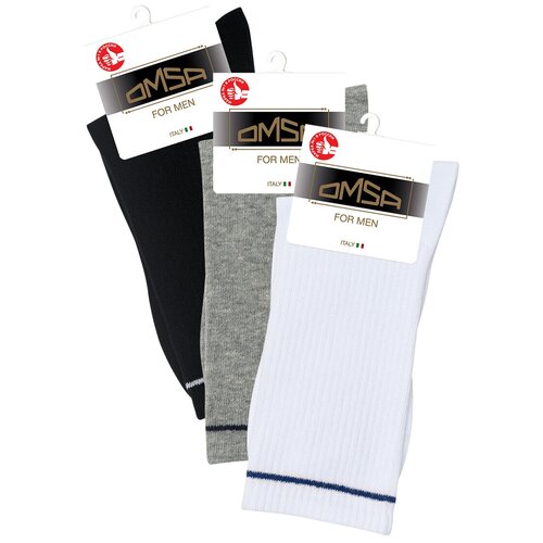 Носки Omsa, 3 пары, 3 уп, черный (серый/черный/белый/мультицвет)