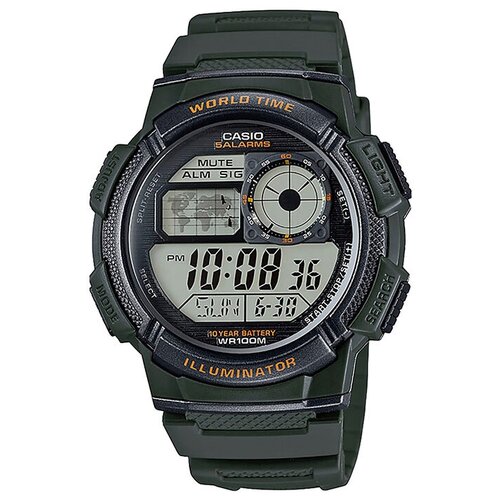 Наручные часы CASIO Collection CASIO Collection AE-1000W-3AER, черный, зеленый (черный/зеленый) - изображение №1