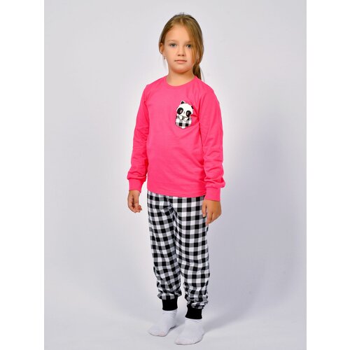 Пижама Let's Go, розовый, черный (черный/розовый/белый) - изображение №1