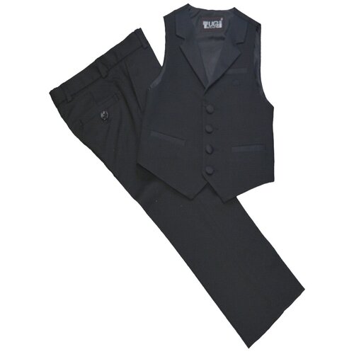 Комплект одежды  TUGI для мальчиков, жилет и брюки, нарядный стиль, карманы, черный
