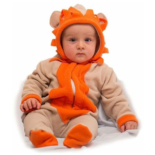 Карнавальный костюм малышка львенок арт. 2130 рост:75-80 (бежевый/оранжевый) - изображение №1