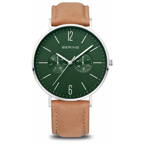 Наручные часы BERING Часы мужские Bering 14240-608, бежевый, зеленый (бежевый/зеленый)