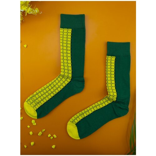 Носки 2beMan, желтый, зеленый (зеленый/желтый/желтый-зеленый)