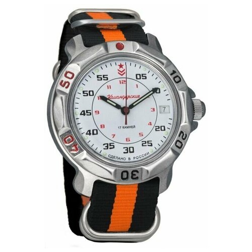 Наручные часы Восток Командирские Наручные механические часы Восток Командирские 816171 black orange, оранжевый (оранжевый/черный-оранжевый)